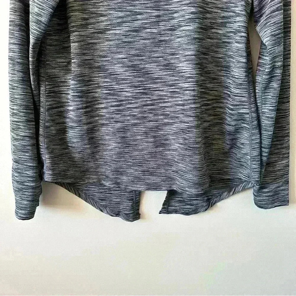 Zyia Active Shirt Women's Size M Gray Blue Heather Split Back Long Sleeve Yoga - Picture 4 of 8